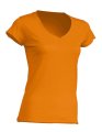 Dames T-shirt V hals JHK Sicilia Tangerine